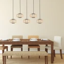anne light & home pendant luminaire SILVA 5 flames E27 IP20, black dimmable