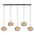 anne light & home Pendel ROPEX 5-flammer E27 IP20, sort dæmpbar