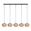 anne light & home Pendel ROPEX 5-flammer E27 IP20, sort dæmpbar