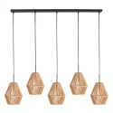 anne light & home Pendel ROPEX 5-flammer E27 IP20, sort dæmpbar