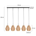 anne light & home Pendel ROPEX 5-flammer E27 IP20, sort dæmpbar