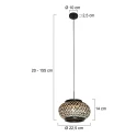 Mexlite Pendel NOX LIGHT 1-flamme E27 IP20, sort dæmpbar