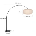 Steinhauer arc luminaire VELA LINO 1 flame E27 IP20, black dimmable
