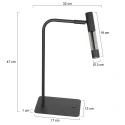 Steinhauer Bordlampe ALISIO 1-flamme IP20, sort dæmpbar