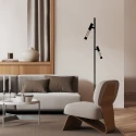 Steinhauer Standerlampe ALISIO 2-flammer IP20, sort dæmpbar