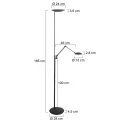 Steinhauer floor lamp DAPHNE 2 2 flames IP20, black dimmable