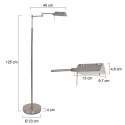 Mexlite floor lamp GLOWGO 1 flame IP20, steel dimmable