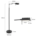 Mexlite floor lamp GLOWGO 1 flame IP20, black dimmable