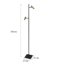 Mexlite Standerlampe LUMO 2-flammer IP20, sort dæmpbar