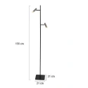 Mexlite Standerlampe LUMO 2-flammer IP20, sort dæmpbar