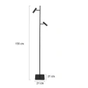 Mexlite Standerlampe LUMO 2-flammer IP20, sort dæmpbar