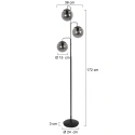 Steinhauer Standerlampe BOLLIQUE 3-flammer E14 IP20, sort dæmpbar