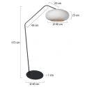 anne light & home floor lamp ZIG-ZAG 1 flame E27 IP20, black dimmable