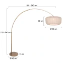 Steinhauer arc luminaire VELA LINO 1 flame E27 IP20, bronze dimmable