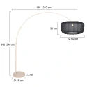 Steinhauer arc luminaire VELA LINO 1 flame E27 IP20, creme dimmable