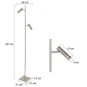 Steinhauer floor lamp VOLARI 2 flames IP20, steel dimmable