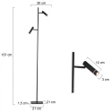 Steinhauer floor lamp VOLARI 2 flames IP20, black dimmable