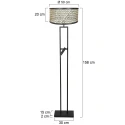 Steinhauer floor lamp STANG 2 flames E27 IP20, black 