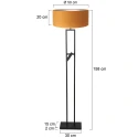 Steinhauer Standerlampe STANG 2-flammer E27 IP20, sort 