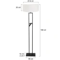 Steinhauer Standerlampe STANG 2-flammer E27 IP20, sort 