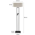 Steinhauer Standerlampe STANG 2-flammer E27 IP20, sort 