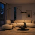 Steinhauer Standerlampe RINGLUX 1-flamme IP20, sort dæmpbar