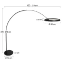 Steinhauer Standerlampe RINGLUX 1-flamme IP20, sort dæmpbar