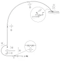 Steinhauer Standerlampe RINGLUX 1-flamme IP20, sort dæmpbar