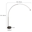 Steinhauer arc luminaire LUMA NOLA 1 flame E27 IP20, cocoa dimmable