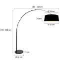 Steinhauer arc luminaire LUMA DARK 1 flame E27 IP20, black dimmable