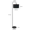 Steinhauer floor lamp STANG 1 flame E27 IP20, black dimmable