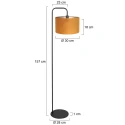 Steinhauer floor lamp STANG 1 flame E27 IP20, black dimmable