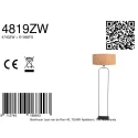 Steinhauer floor lamp STANG 1 flame E27 IP20, black dimmable