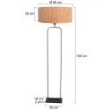 Steinhauer floor lamp STANG 1 flame E27 IP20, black dimmable