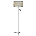 Steinhauer Standerlampe STANG 2-flammer E27 + GU10 IP20, sort dæmpbar