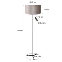 Steinhauer Standerlampe STANG 2-flammer E27 + GU10 IP20, sort dæmpbar