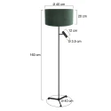 Steinhauer floor lamp STANG 2 flames E27 + GU10 IP20, black dimmable