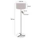 Steinhauer Standerlampe STANG 2-flammer E27 + GU10 IP20, bronze dæmpbar