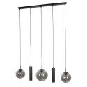 Steinhauer Pendel BOLLIQUE 5-flammer E27 + GU10 IP20, sort dæmpbar