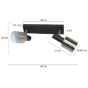 anne light & home ceiling luminaire FJORGARD 2 flames E27 IP20, black dimmable