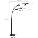 Mexlite Standerlampe PENTRA 5-flammer E14 IP20, sort dæmpbar