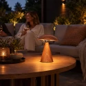 anne light & home table lamp MUSH 1 flame IP20, brown dimmable