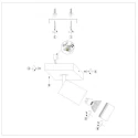 Mexlite ceiling luminaire DOWNLUME 1 flame GU10 IP20, black dimmable
