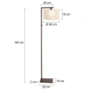 Steinhauer floor lamp STANG 1 flame E27 IP20, cocoa dimmable