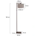Steinhauer floor lamp STANG 1 flame E27 IP20, cocoa dimmable
