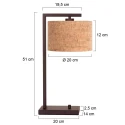 Steinhauer Bordlampe STANG 1-flamme E27 IP20, kakao dæmpbar