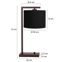 Steinhauer table lamp STANG 1 flame E27 IP20, cocoa dimmable