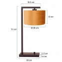 Steinhauer table lamp STANG 1 flame E27 IP20, cocoa dimmable