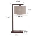 Steinhauer table lamp STANG 1 flame E27 IP20, cocoa dimmable