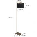 Steinhauer floor lamp STANG 1 flame E27 IP20, bronze dimmable